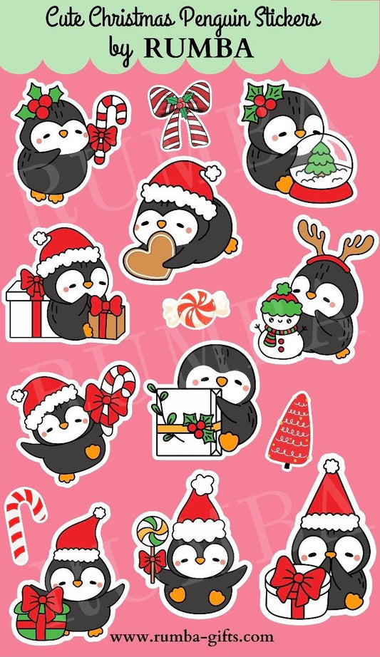 Cute Christmas Penguin Stickers