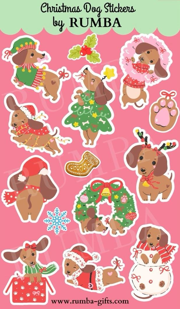 Christmas Dog Stickers