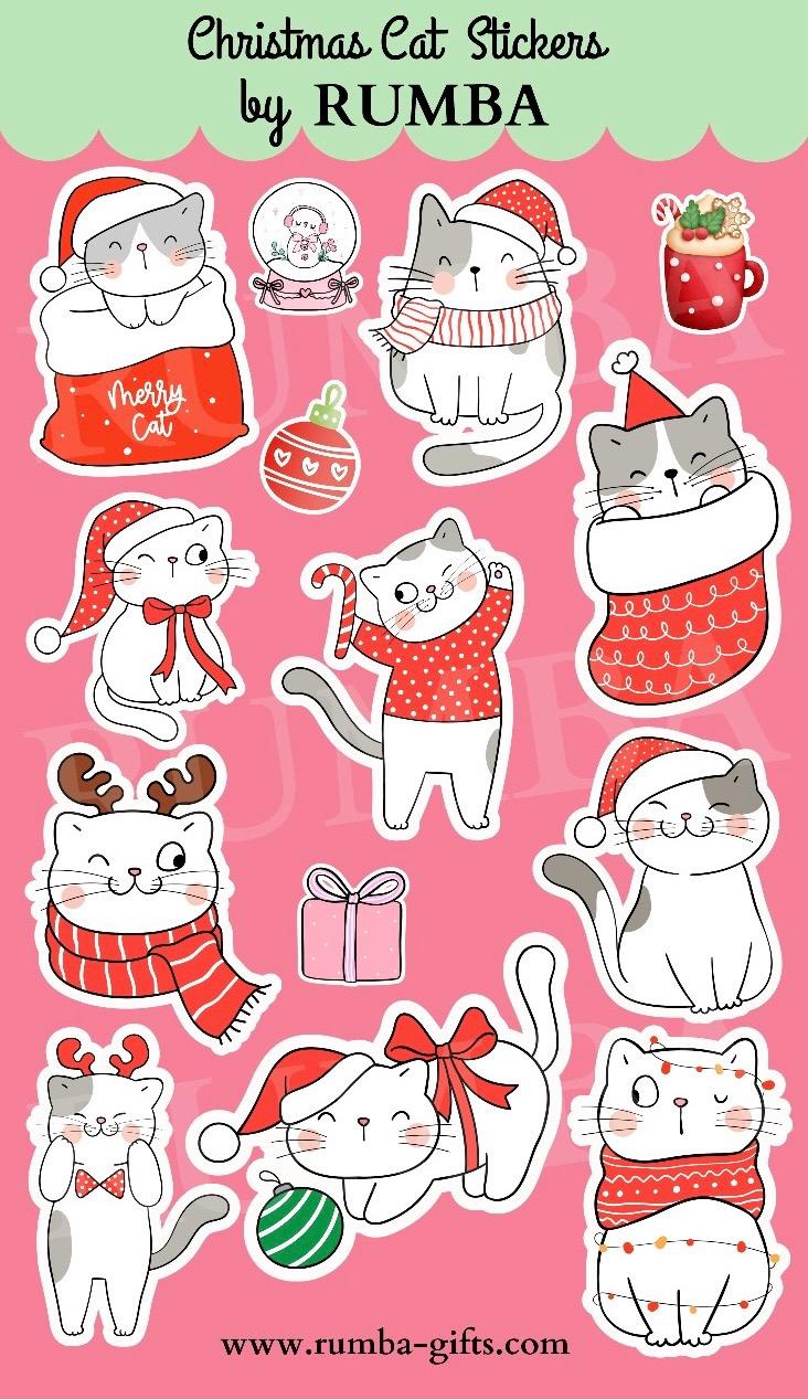 Christmas Cat Stickers